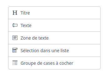 Illustration montrant les différents champs disponibles pour composer votre anamnèse idéale
