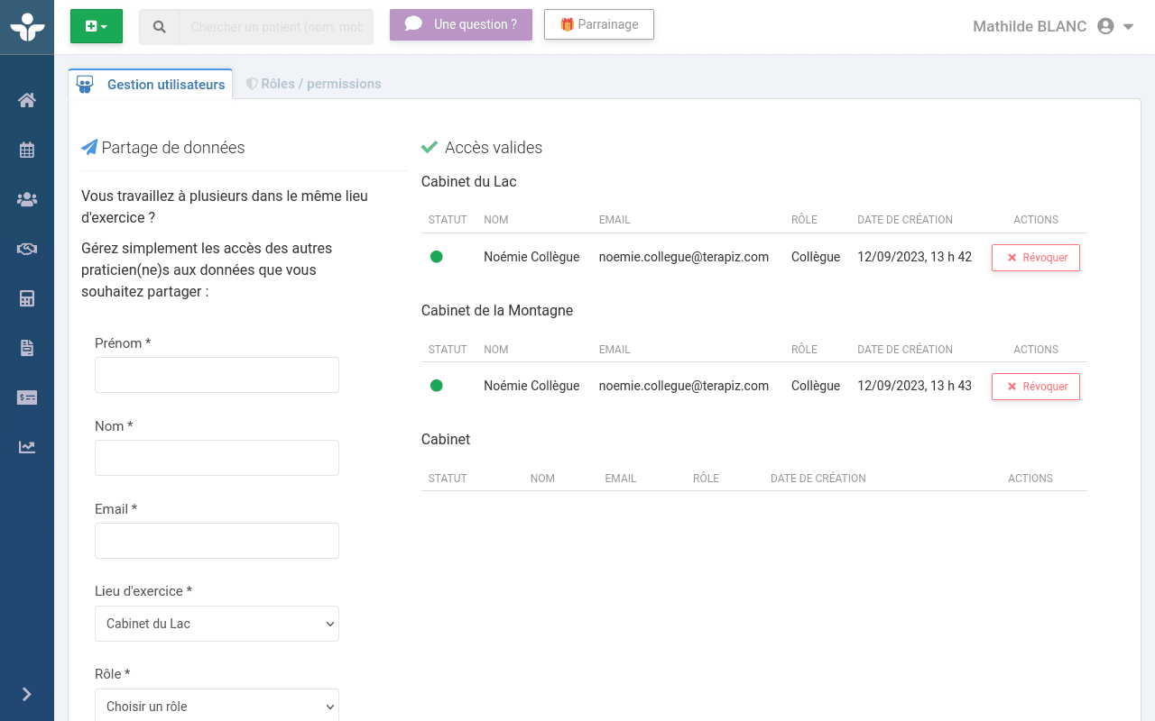 Illustration montrant la gestion utilisateurs et le partage d'agenda