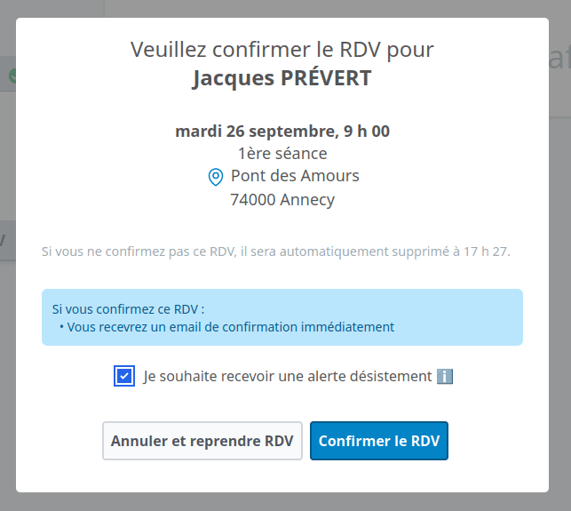 Illustration montrant le confort pour le patient pour avancer son RDV grâce à la liste d'attente