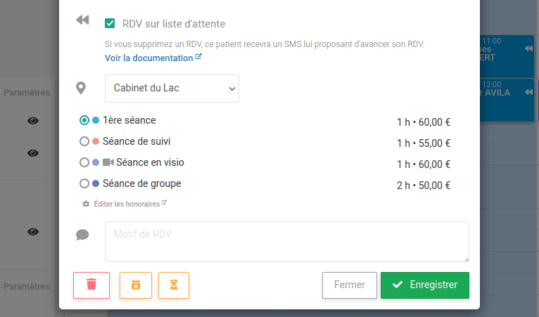 Illustration montrant le pilotage des RDV sur liste d'attente