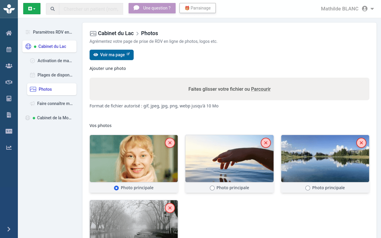 Illustration montrant la personnalisation des lieux d'exercice